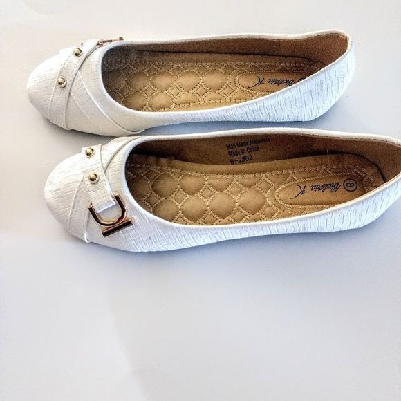 Victoria K Fashion Ballet Flats White Sz 8 - Picture 3 of 7